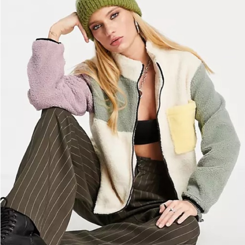 Teddy Colorblock Jacket